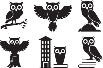 Obraz premium Owl silhouettes