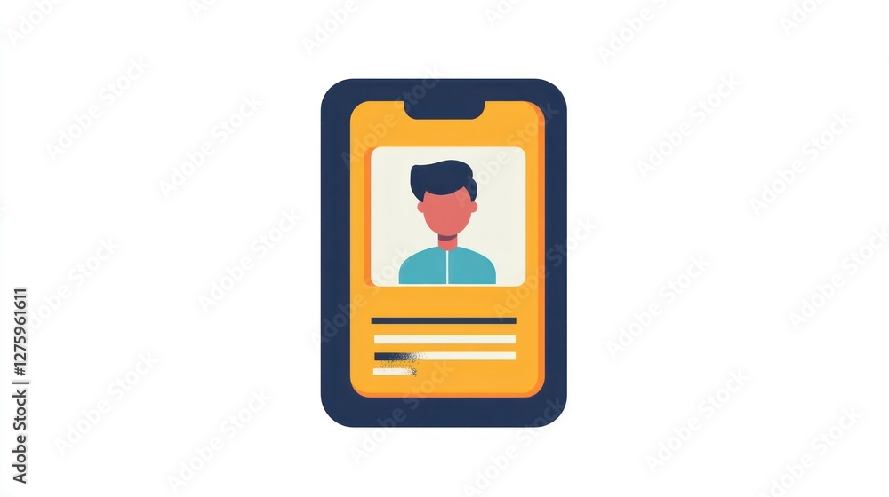 Poster digital identity: a modern profile display on mobile phone screen