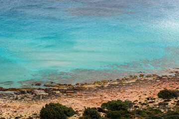 Rocky Beach with Turquoise Waters on Elafonisos Island, Greece
