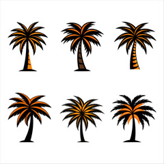 set of palm trees