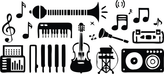 Essential Music and Audio Interface Icons Set