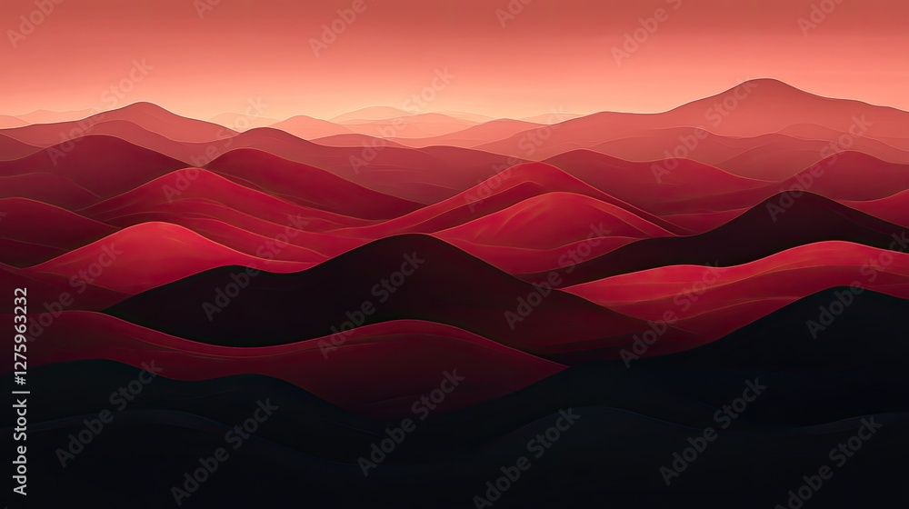 Poster a gradient of deep reds fading into soft blacks, creating a bold and dramatic effect.