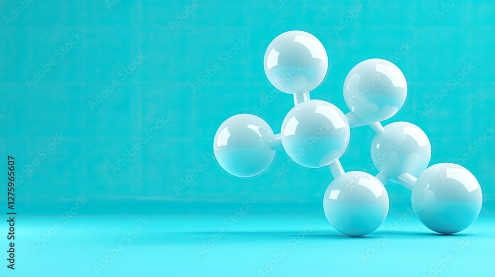 Poster a minimalist composition of interconnected floating orbs, symbolizing knowledge and curiosity.