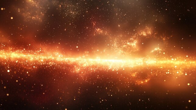 A scatter plot with data points appearing as tiny lights in a deep-space setting, representing cosmic analytics.
