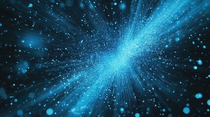 Obraz premium A shimmering electric blue light effect creating depth and movement in a sci-fi setting.