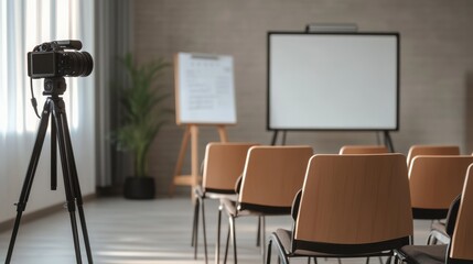 Video generation for a personal development seminar in a bright meeting room. Featuring growth and motivation