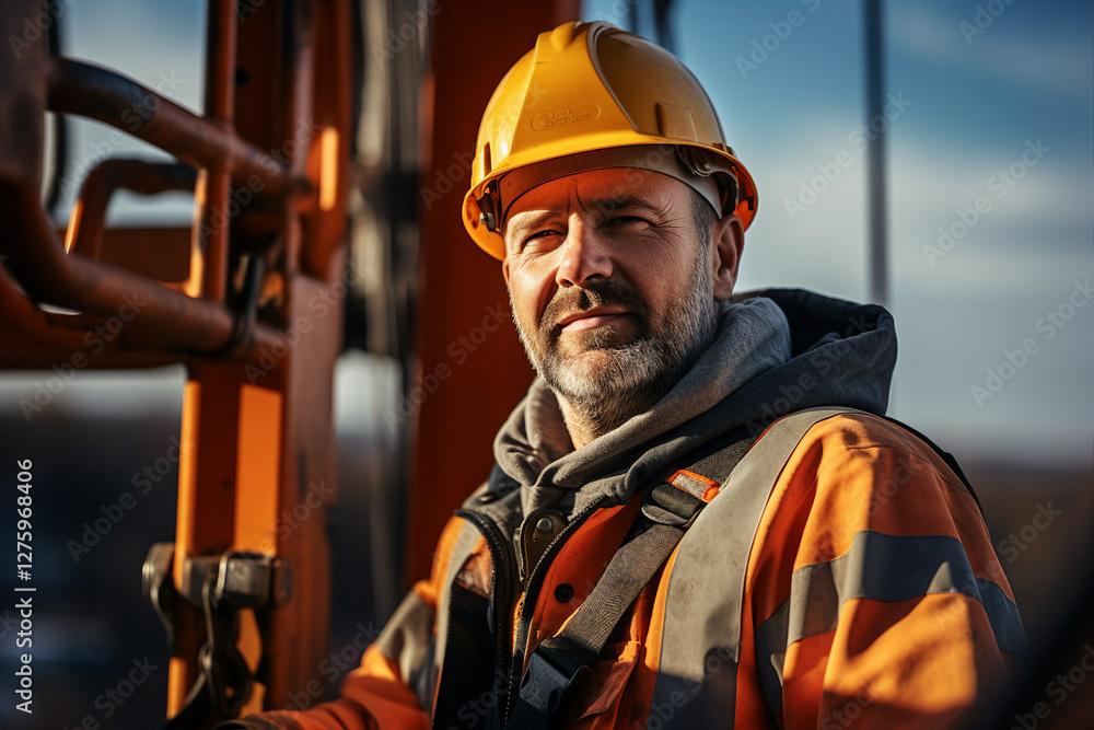 Poster generated by ai illustration of construction worker install new roofing working on house building ar