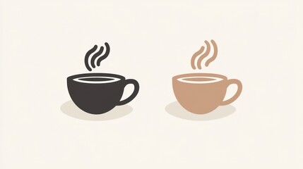 Two Cups of Coffee: A Simple Minimalist Illustration