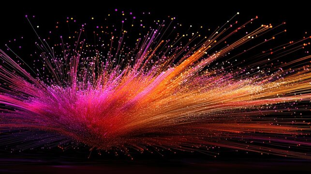 A vibrant, color-coded scatter plot emerging from a digital interface, symbolizing big data analysis.