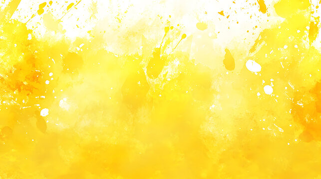 Abstract Yellow Watercolor Splatter Background Texture Image