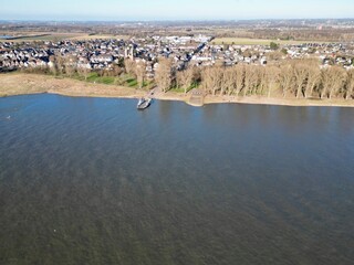 Leverkusen-Hitdorf Fähre von oben