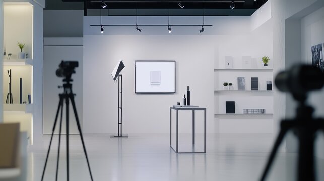 Video generation for a product launch event in a sleek, modern showroom. Featuring excitement and innovation