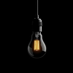 A light bulb on black background