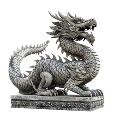 Fototapeta premium Silver Chinese Dragon Statue