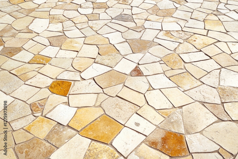 Poster a simple tile floor with a bright yellow square in the center, perfect for design projects that requ
