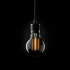 A light bulb on black background