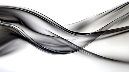 Fototapeta premium Abstract black wave, white background, design