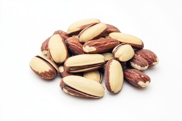 Obraz premium A collection of nuts arranged neatly on a white surface