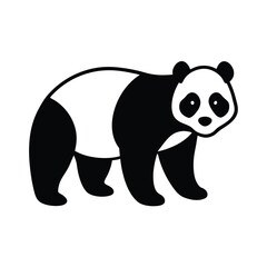 Panda silhouette vector illustration.