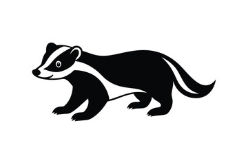 Fototapeta premium Badger Silhouette Vector Illustration 
