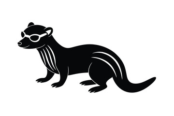Mongoose Animal Silhouette Vector.

