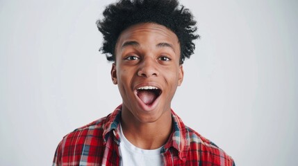 The image features a man making an exaggerated expression with his mouth wide open.