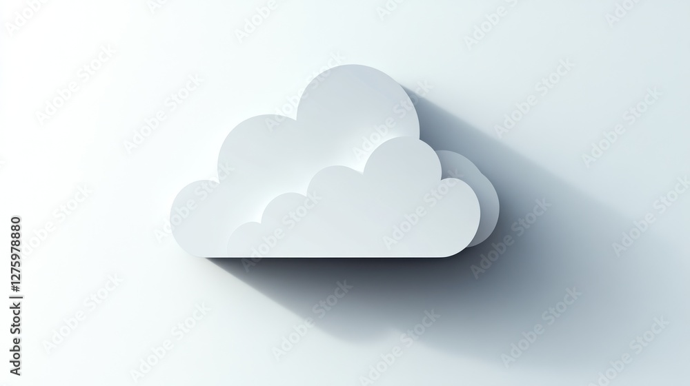 Poster minimalist cloud icon design: a simple, elegant representation of cloud computing or weather