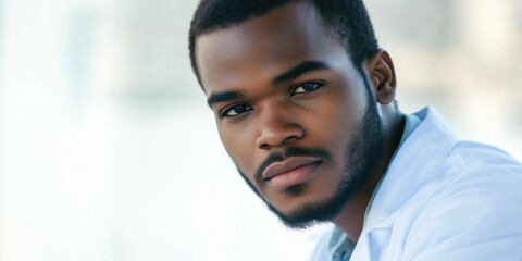 Young black male scientist exploring new discoveries in lab