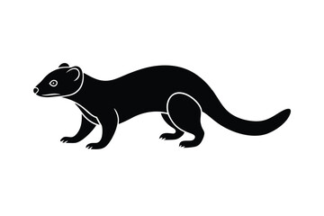 Mongoose Animal Silhouette Vector.
