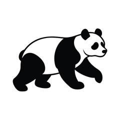 Panda silhouette vector illustration.