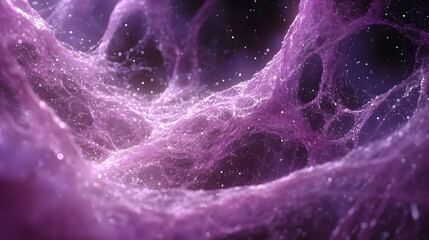 Abstract network of purple filaments