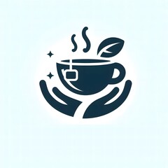 AI Generate of minimalist, fresh, asbtract, simple, elegant of icon logo Tea Cup. Simple, elegant design is ideal for branding, café logos, or beverage-related applications