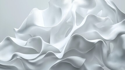 Obraz premium Abstract White Fluid Sculpture: A Serene 3D Render