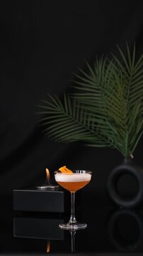Scoth Bee Cocktail With Black Background