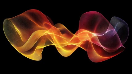 Abstract fiery wave, dark background, design