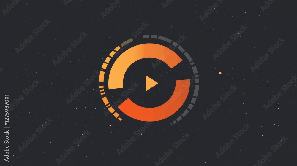 Poster abstract circular play button design