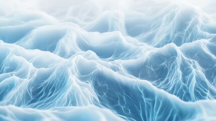 Obraz premium Abstract Blue Mountain Range: A Digital Landscape of Serenity