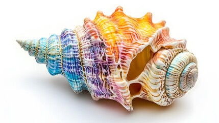 Obraz premium カラフルな螺旋状の貝殻と鮮やかな色彩の自然美