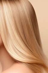 Fototapeta premium Close-up of glossy blonde locks texture