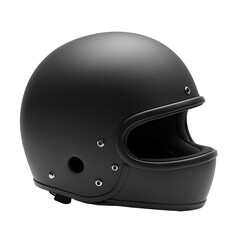 Fototapeta premium Matte Black Motorcycle Helmet with Smooth Finish and Open Face Design for Safety and Style in Riding