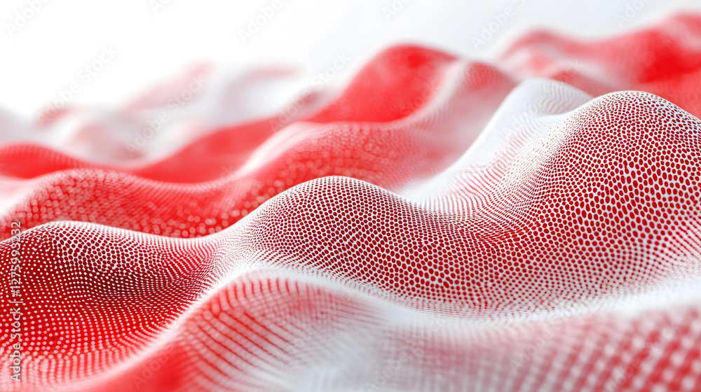 Poster abstract red and white wave pattern digital art background texture