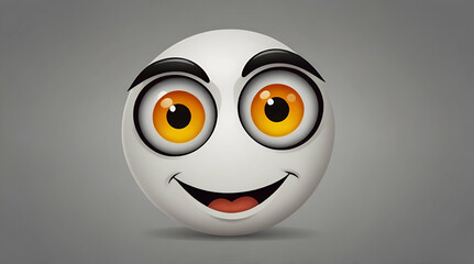 Obraz premium Smile eyes look away. Emoji. A sticker for a chat message. Isolated vector illustration on white background,generative.ai 