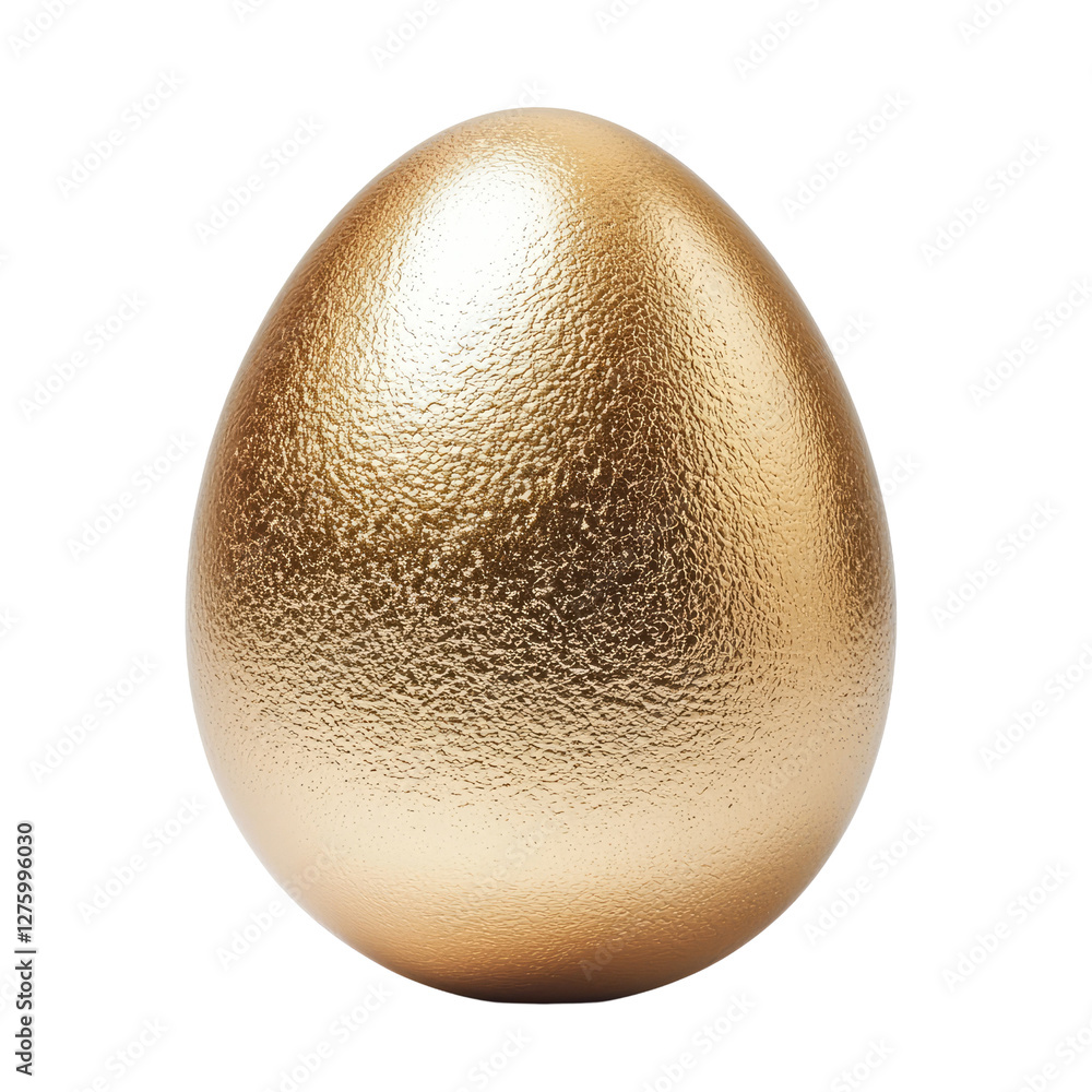 Aufkleber shiny gold egg with a smooth texture on a transparent background ideal for creative concepts and dec