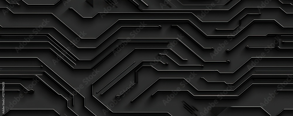 Poster abstract dark grey circuit board technology background digital pattern modern design