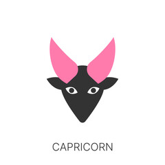 Zodiac signs. Capricorn. Minimalistic style. Trendy vector illustration.