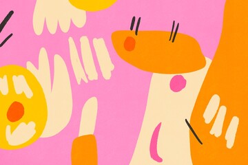 Abstract illustrations with vibrant, playful colors