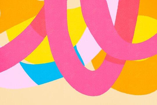 Intricate abstract loops interlocking on a colorful background
