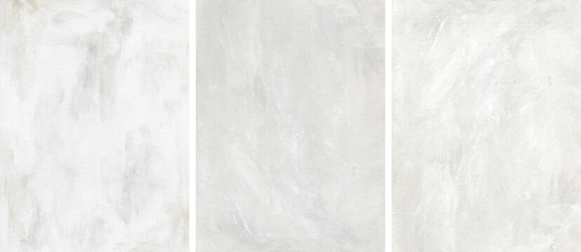 Abstract paint texture background set. Hand painted marble templates in light neutral colors. Illustration with brush strokes. Modern textured oil painting on canvas. Contemporary minimal artwork