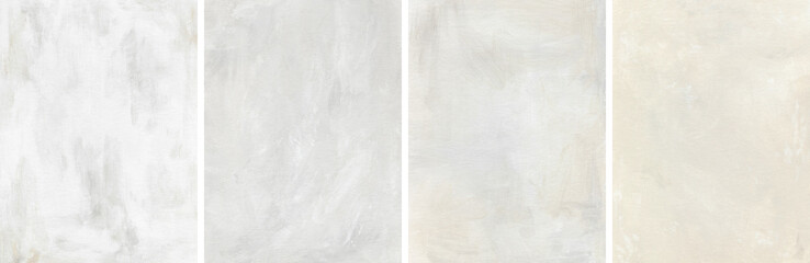 Paint texture background set. Hand painted artistic templates in soft neutral colors. Modern illustration with brush strokes. Textured painting art on canvas. Contemporary minimal artwork