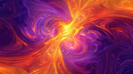 Abstract Fiery Purple and Orange Swirls